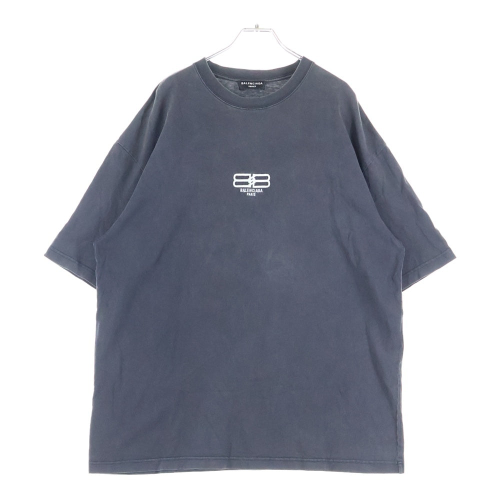 BALENCIAGA(バレンシアガ) BB Paris Icon T-Shirt BBロゴ刺繍 半袖Tシャツ ブラック 612966 TMVG7
