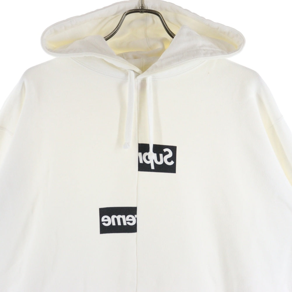 SUPREME(シュプリーム) 18AW ×Comme des Garcons SHIRT Split Box Logo Hooded Sweatshirt コムデギャルソンシャツ スピリットボックスロゴ プルオーバーパーカー フーディー