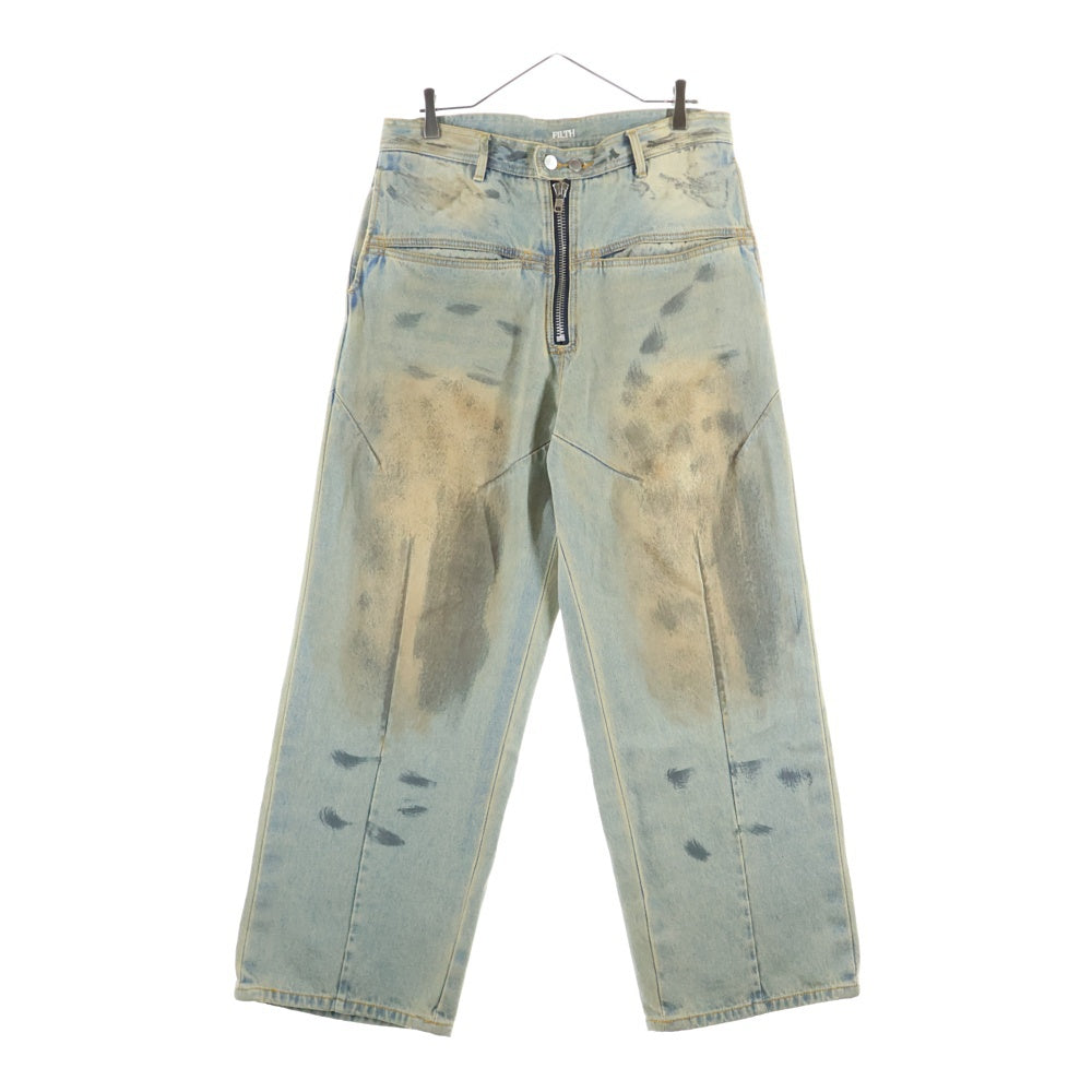 FILTH(フィルス) 24AW FRONT ZIP BAGGY DENIM フロントジップ バギーデニムパンツ インディゴ FL-FW24-PT02
