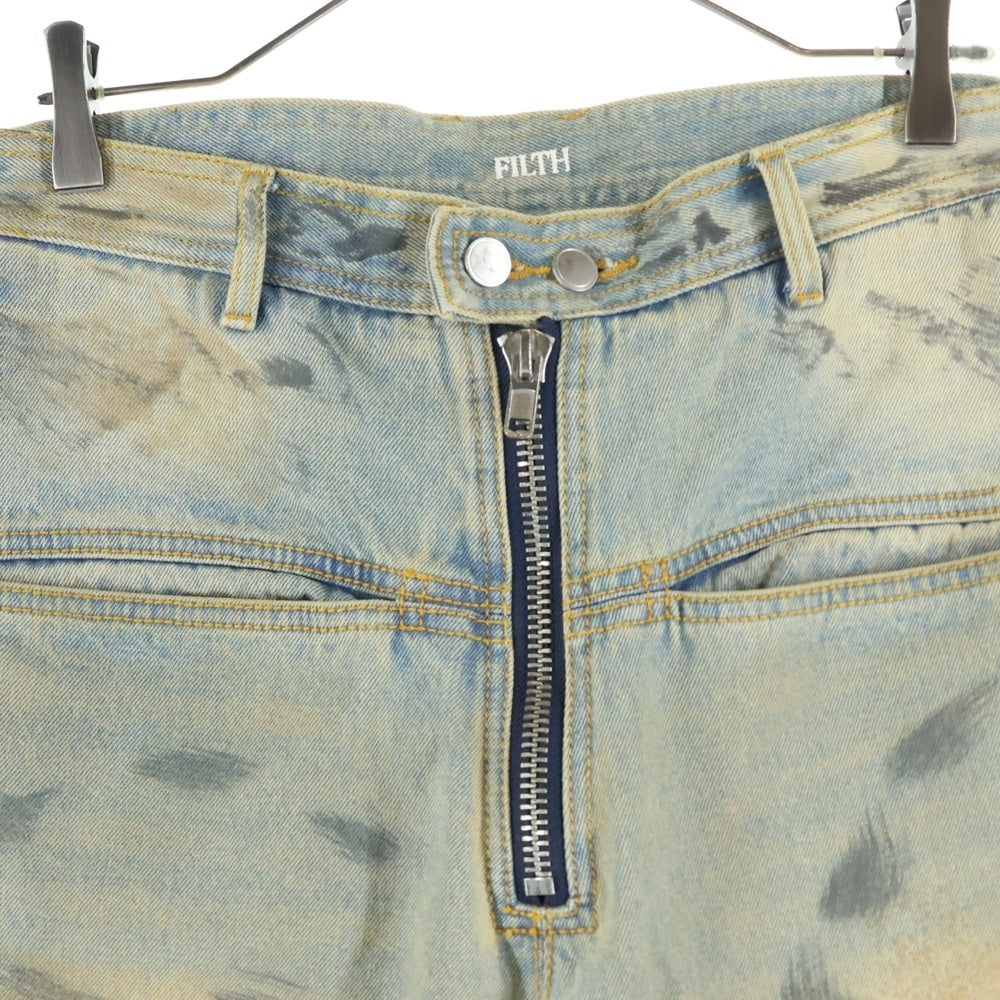 FILTH(フィルス) 24AW FRONT ZIP BAGGY DENIM フロントジップ バギーデニムパンツ インディゴ FL-FW24-PT02