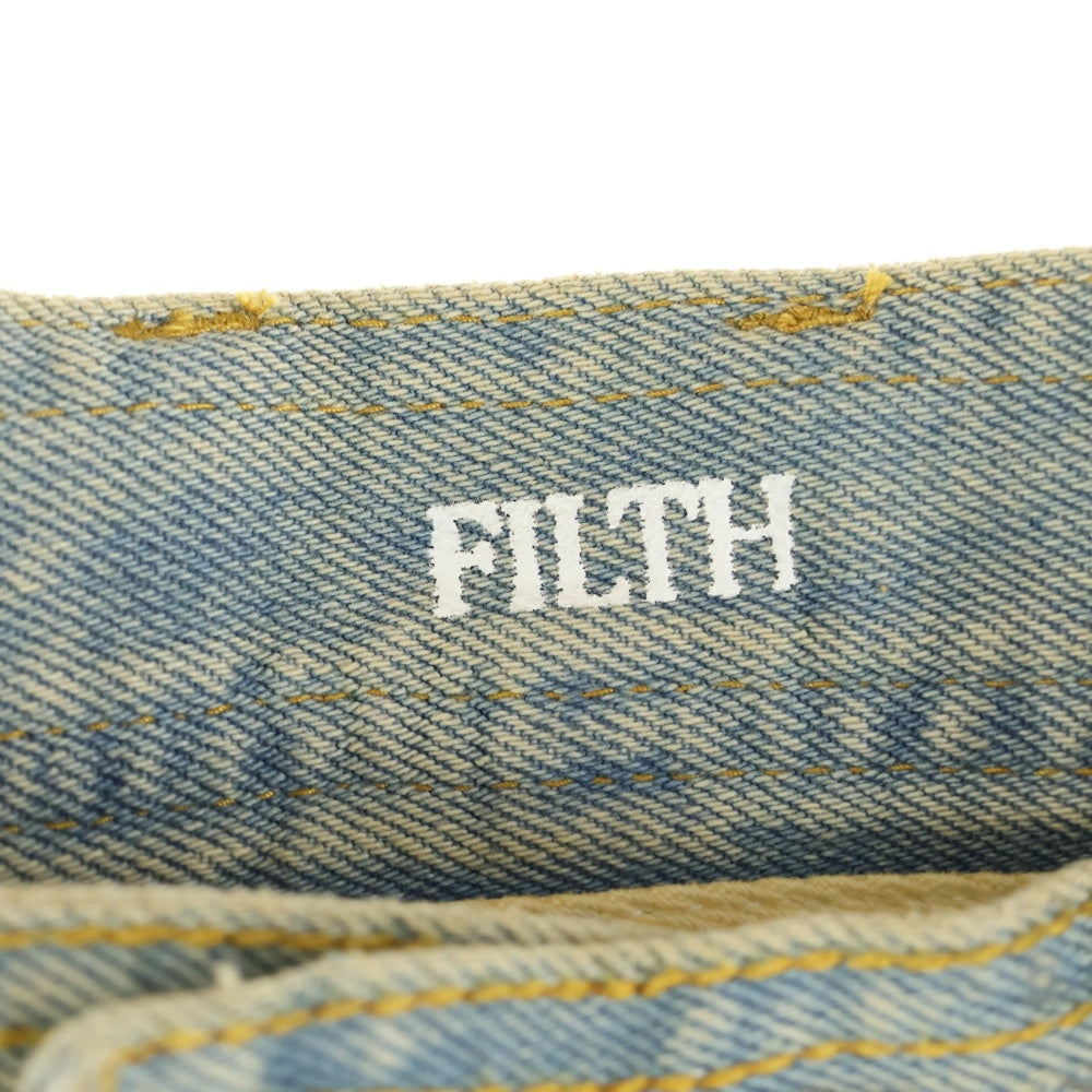 FILTH(フィルス) 24AW FRONT ZIP BAGGY DENIM フロントジップ バギーデニムパンツ インディゴ FL-FW24-PT02
