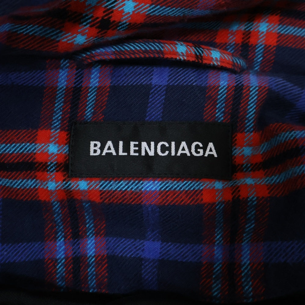 BALENCIAGA(バレンシアガ) 19AW Oversize Check Jacket オーバーサイズ タータンチェック 中綿ジャケット ブルゾン マルチ 584811 TFM06