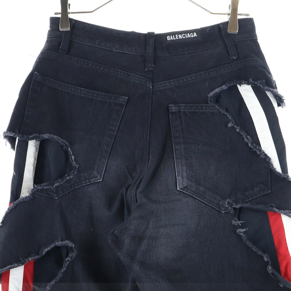 BALENCIAGA(バレンシアガ) 21AW Slashed Loose Fit Pants スラッシュド ルーズフィットデニムパンツ ブラック 662764 TBP47