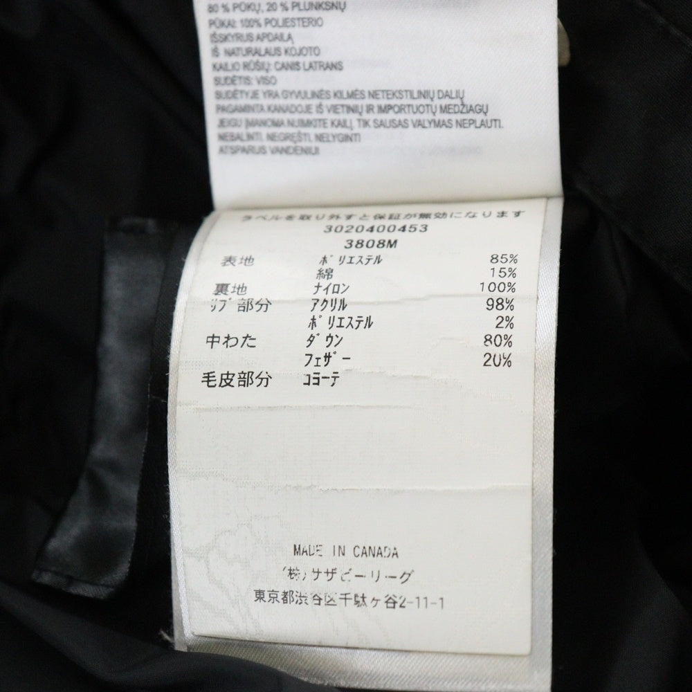 CANADA GOOSE(カナダグース) WYNDHAM PARKA ロゴワッペン ダウンジャケット ブラック 3808M