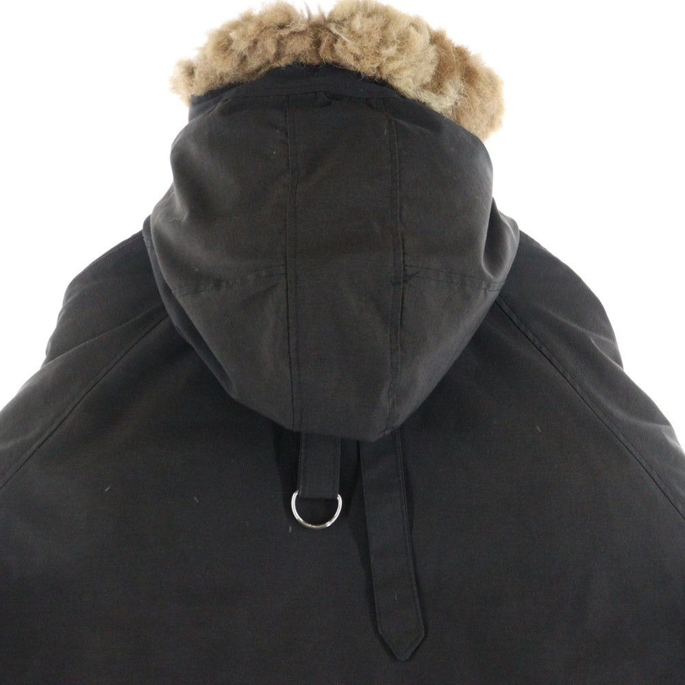 SCHOTT(ショット) Down Jacket ロゴ刺繍 ファー付きダウンジャケット ブラック