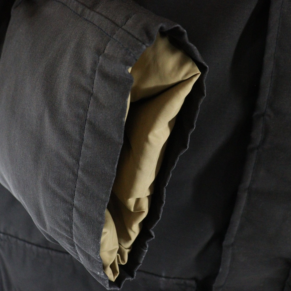 SCHOTT(ショット) Down Jacket ロゴ刺繍 ファー付きダウンジャケット ブラック