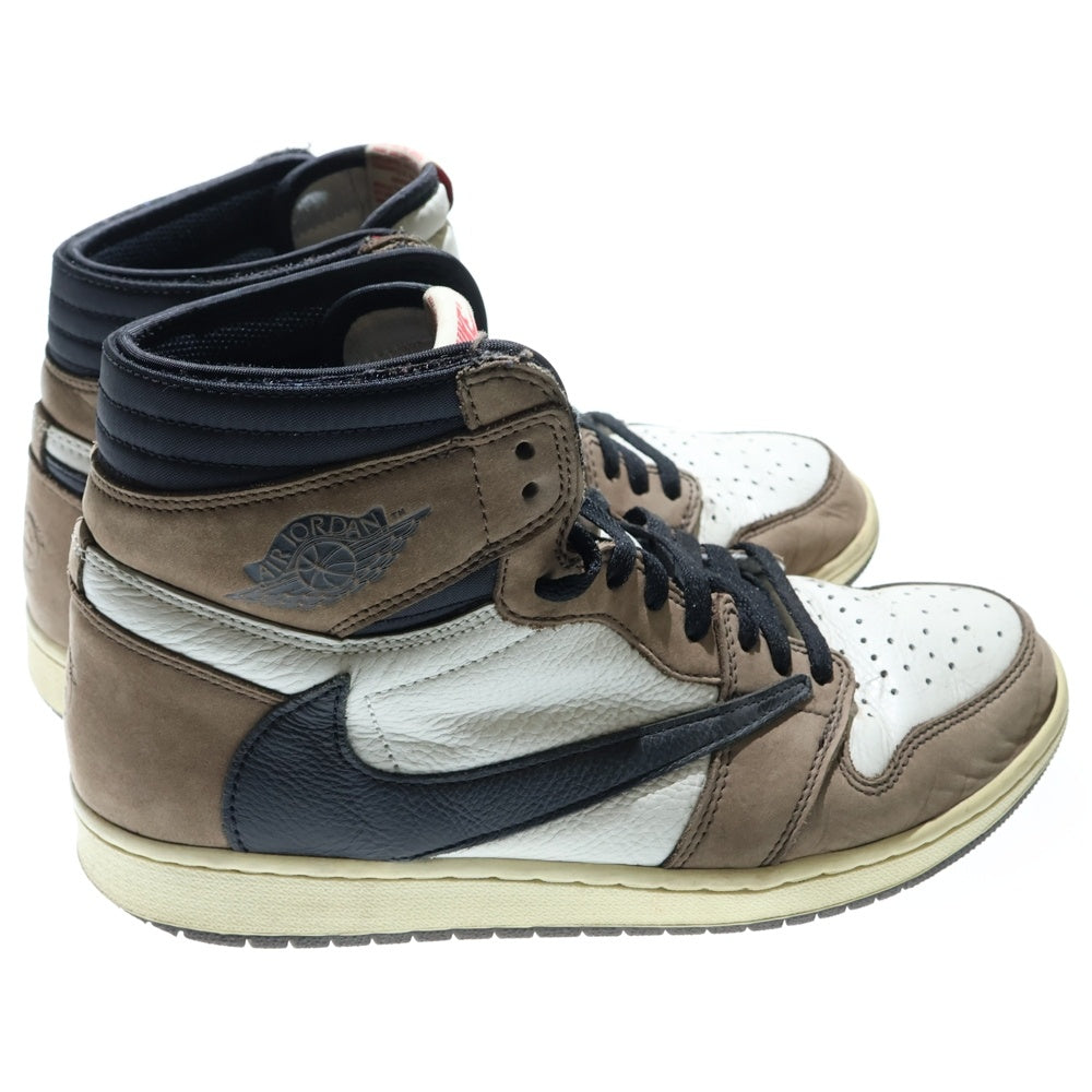 NIKE(ナイキ) ×TRAVIS SCOTT AIR JORDAN1 HIGH OG TS SP トラヴィススコット エアジョーダン1 ダークモカ ハイカットスニーカー ホワイト/ブラウン US11/29cm CD4487-100