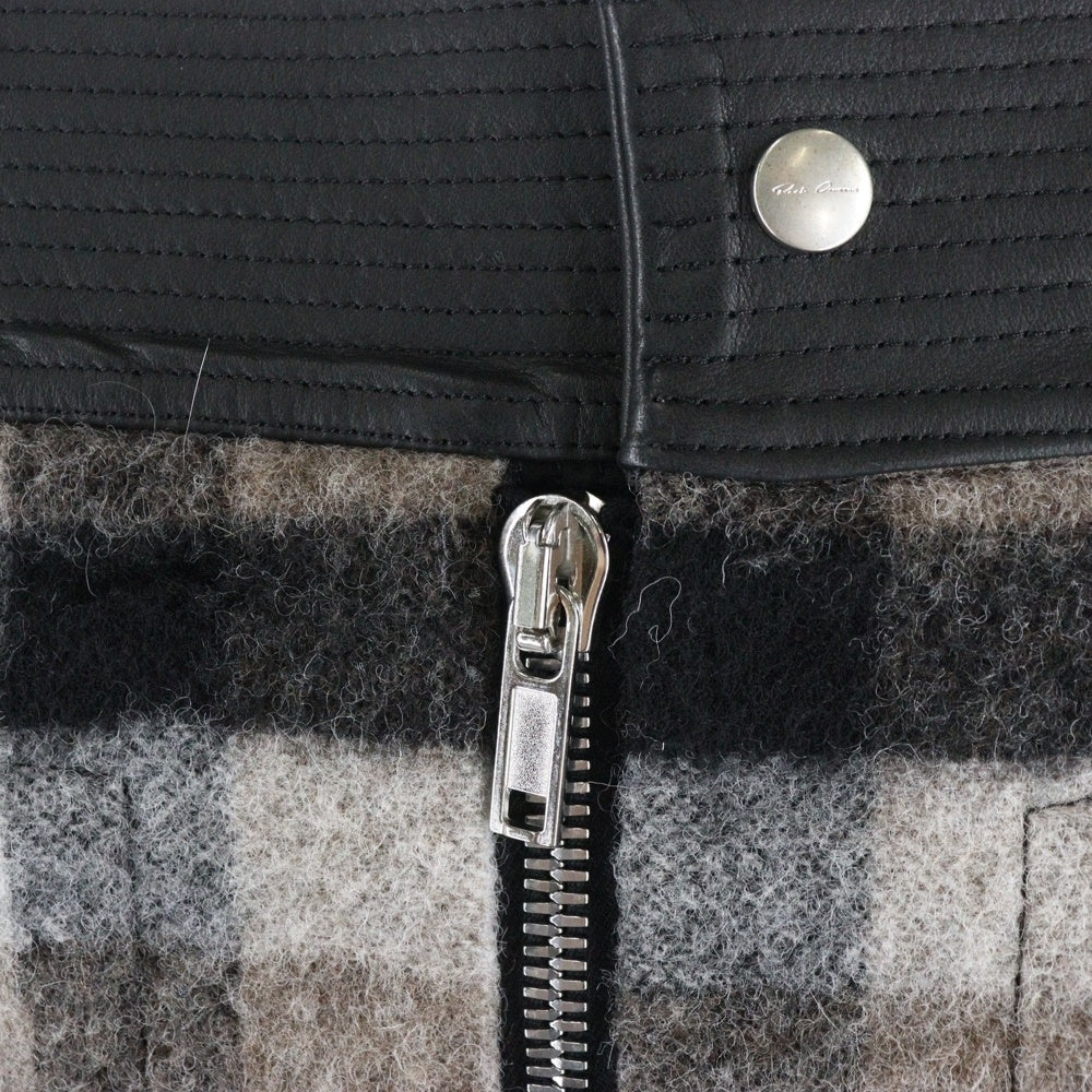 Rick Owens(リックオウエンス) 19AW Asymmetric Check Coat アシンメトリーチェックコート ブラウン RP19F5756-WFPLCW