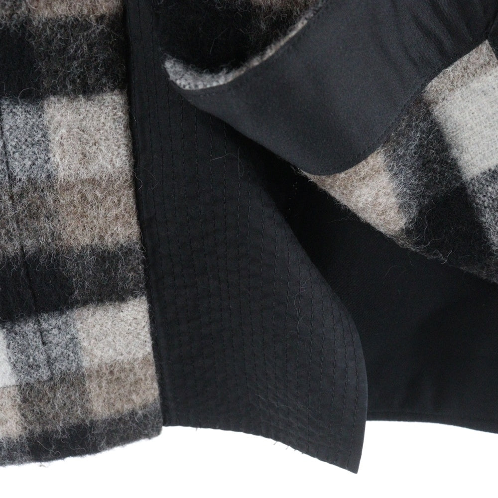 Rick Owens(リックオウエンス) 19AW Asymmetric Check Coat アシンメトリーチェックコート ブラウン RP19F5756-WFPLCW