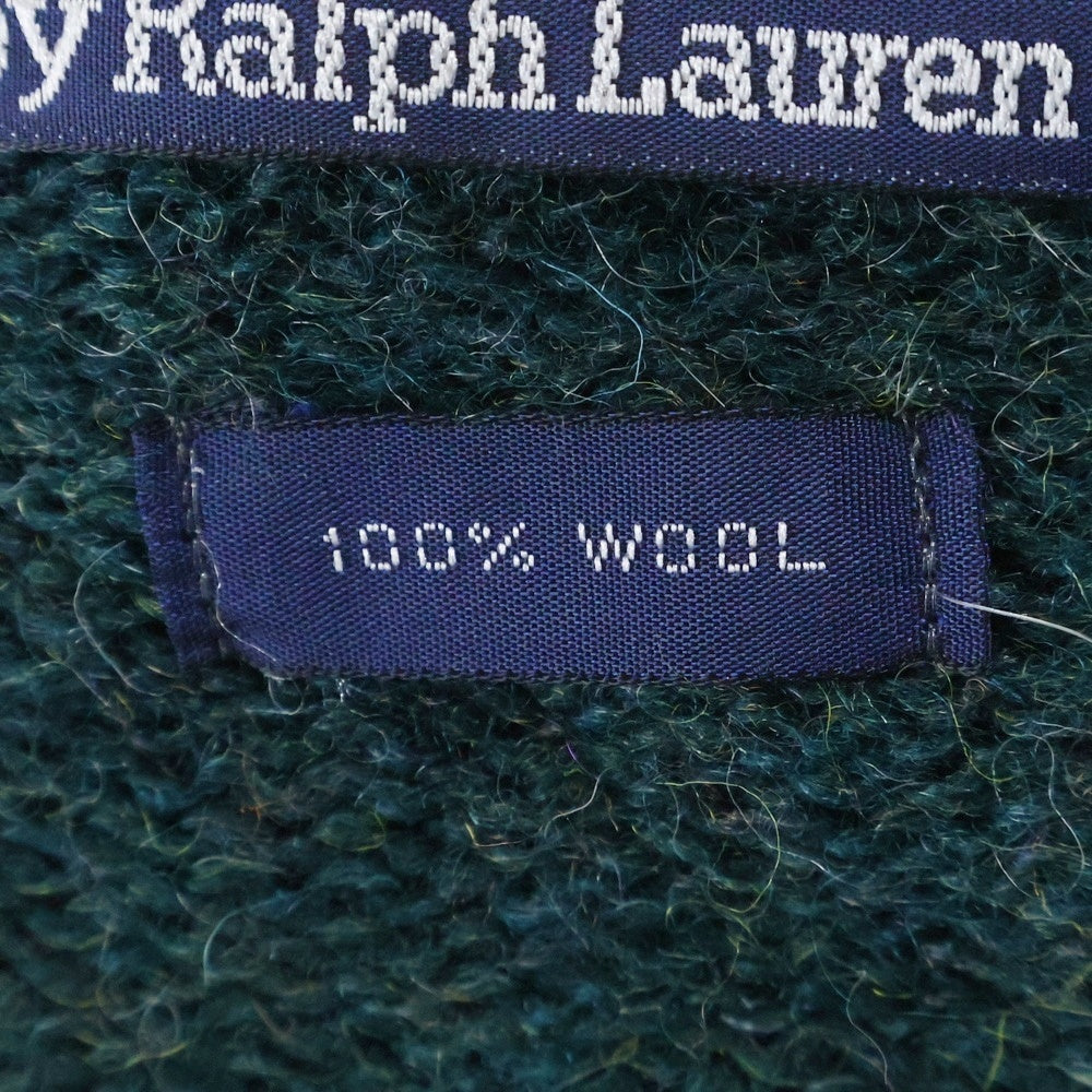 POLO RALPH LAUREN(ポロラルフローレン) Knit sweater ロゴ刺繍 クルーネック ウールニットセーター グリーン