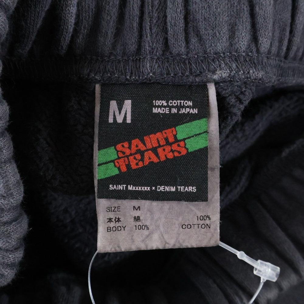 SAINT MICHAEL(セントマイケル) 24AW ×DENIM TEARS DT SWT PNT ST TERAS デニムティアーズ ダメージ加工 スウェットパンツ グレー SM-YS1-0000-C47