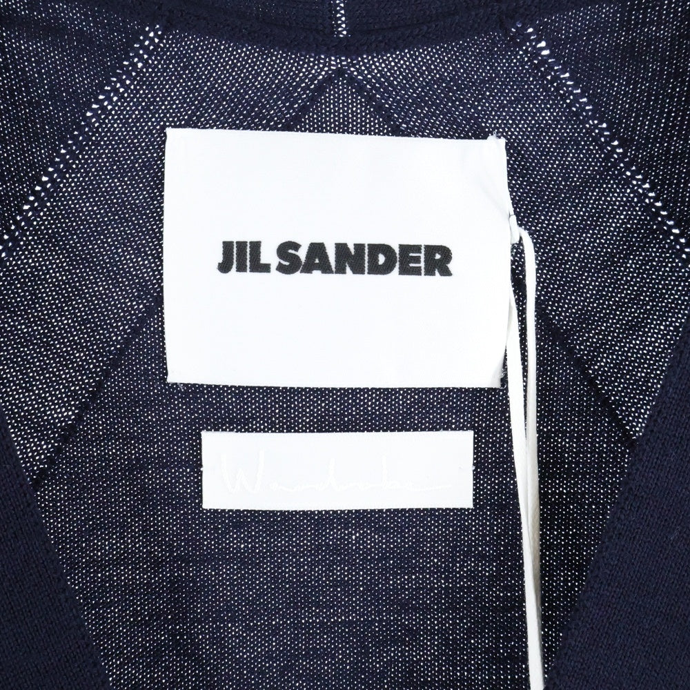 JIL SANDER(ジルサンダー) 24AW KNIT CARDIGAN ウールニットカーディガン ネイビー J23GP0003 J14532