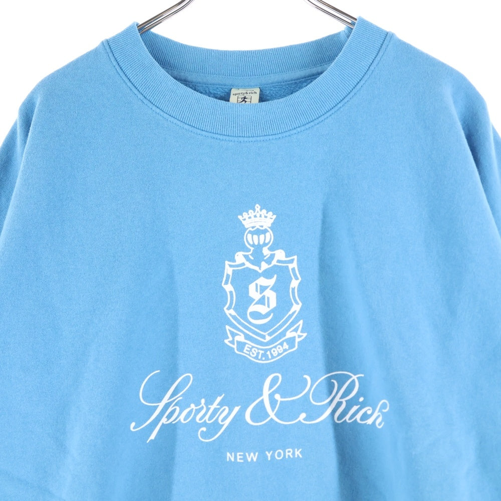 NO BRAND(ノーブランド) SPORTY & RICH(スポーティアンドリッチ) Vendome Sweatshirt クルーネックスウェットトレーナー ブルー