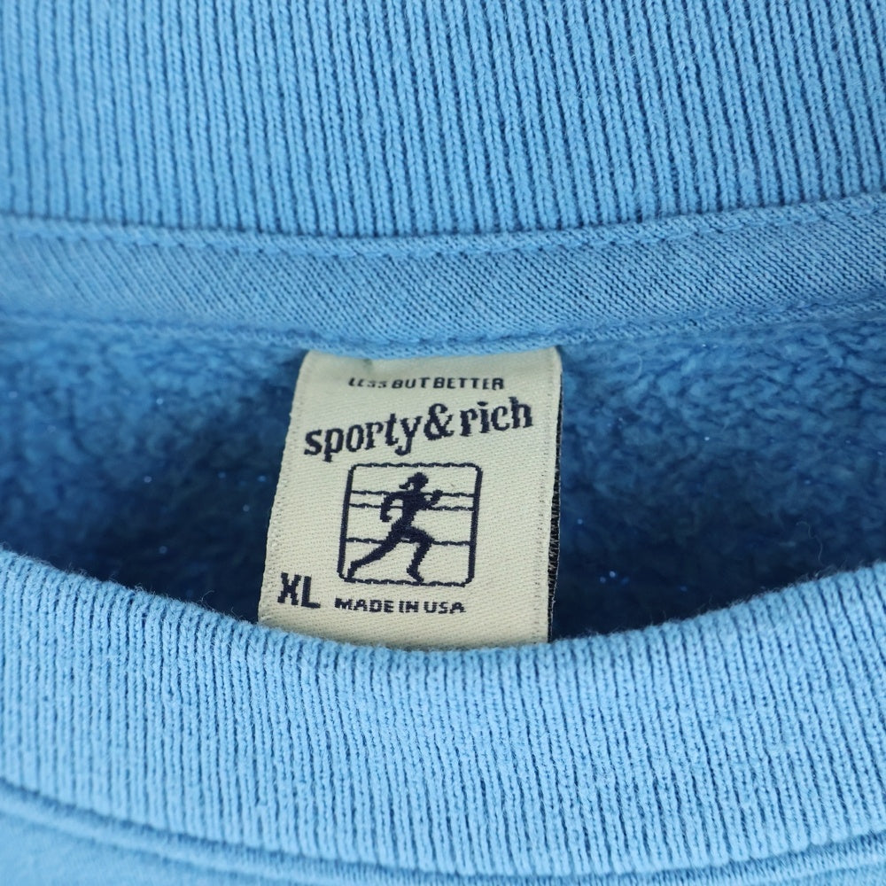 NO BRAND(ノーブランド) SPORTY & RICH(スポーティアンドリッチ) Vendome Sweatshirt クルーネックスウェットトレーナー ブルー