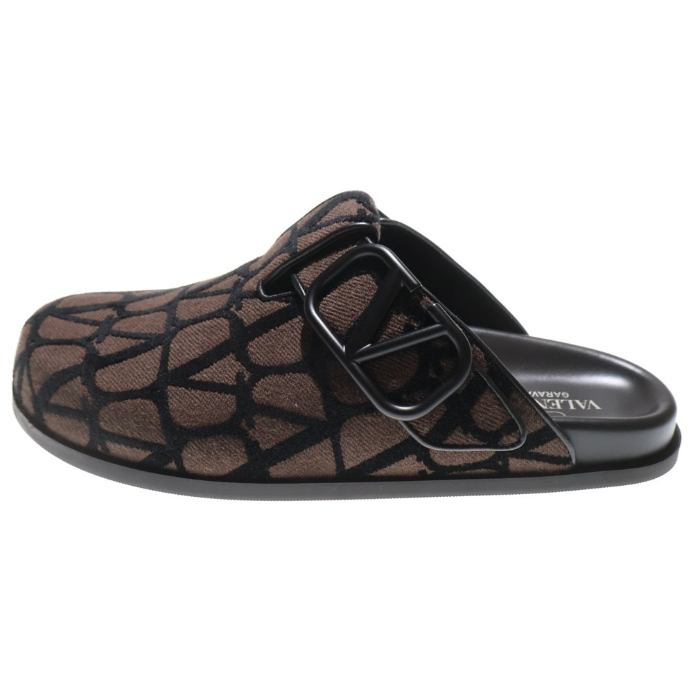 VALENTINO GARAVANI(ヴァレンチノガラヴァーニ) SLIPPERS 総柄ロゴ スリッポン サンダル ミュール ブラウン 3Y2S0H14