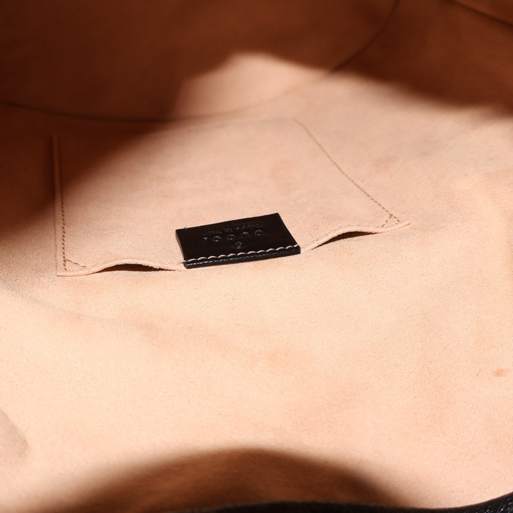 GUCCI(グッチ) Horsebit bucket Bag ホースビット レザーショルダーバッグ バケットバッグ ブラック 602118