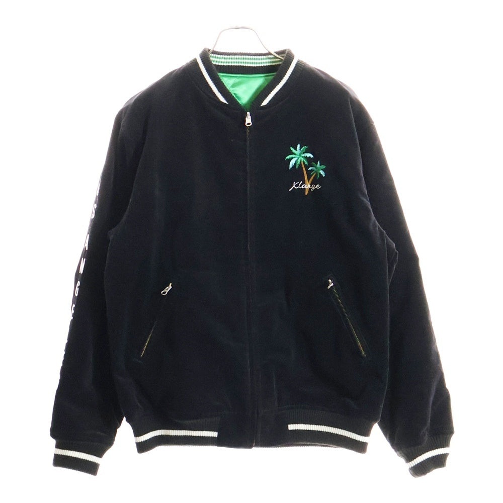 X-LARGE(エクストララージ) REVERSIBLE FLAG GAL SOUVENIR JACKET リバーシブル ベロアスーベニアジャケット スカジャン ブラック/グリーン 101221021005