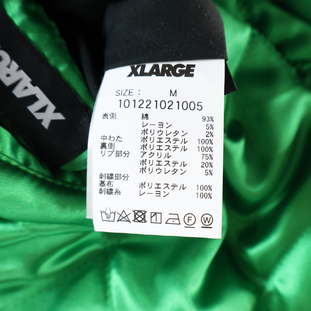 X-LARGE(エクストララージ) REVERSIBLE FLAG GAL SOUVENIR JACKET リバーシブル ベロアスーベニアジャケット スカジャン ブラック/グリーン 101221021005
