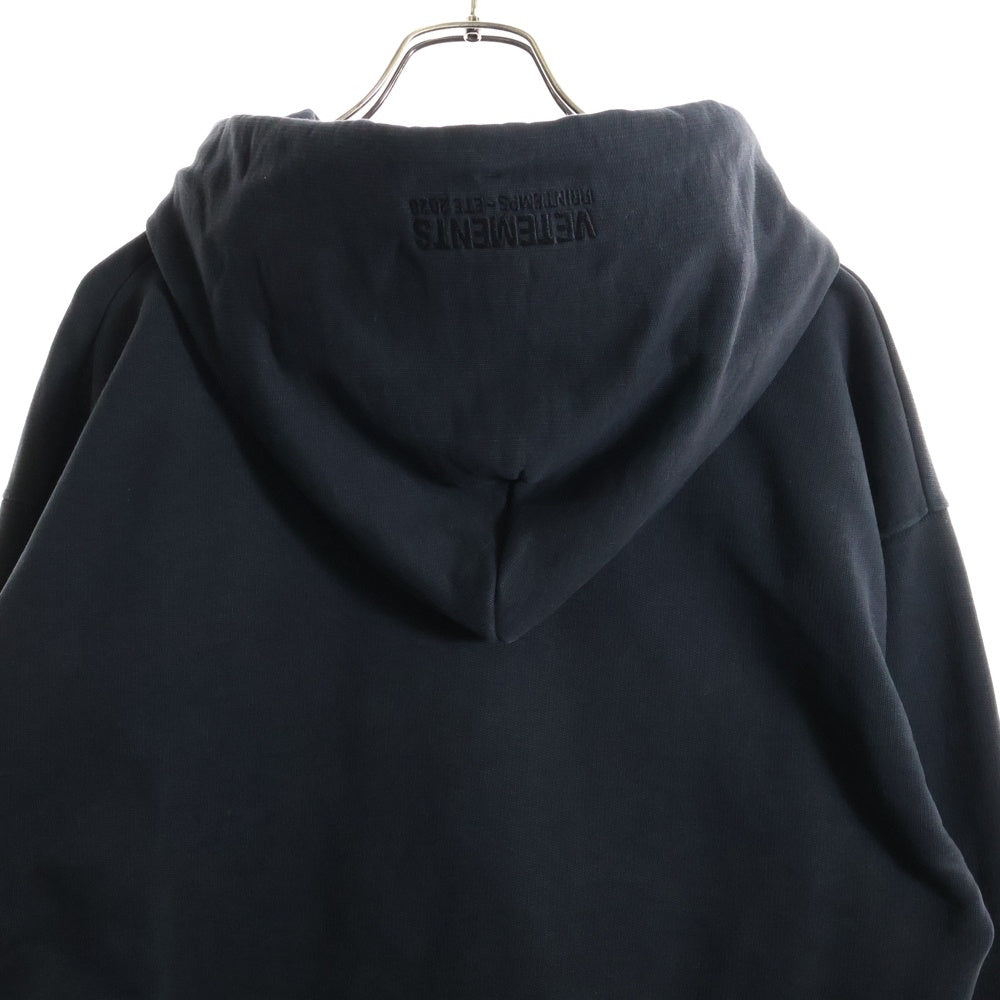 VETEMENTS(ヴェトモン) 20SS Police PatchedZzip Up Hoodie ポリスパッチ ジップアップスウェットパーカー フーディー ブラック SS20TR316