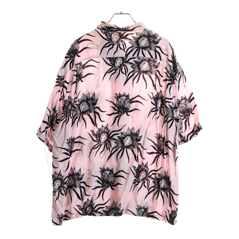CELINE(セリーヌ) Loose Hawaiian Shirt 総柄ハワイアンシャツ 開襟半袖シャツ ピンク 2C672428M