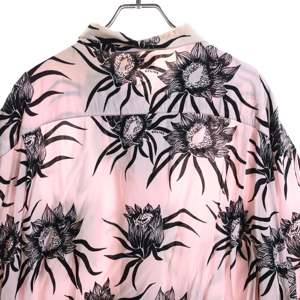 CELINE(セリーヌ) Loose Hawaiian Shirt 総柄ハワイアンシャツ 開襟半袖シャツ ピンク 2C672428M