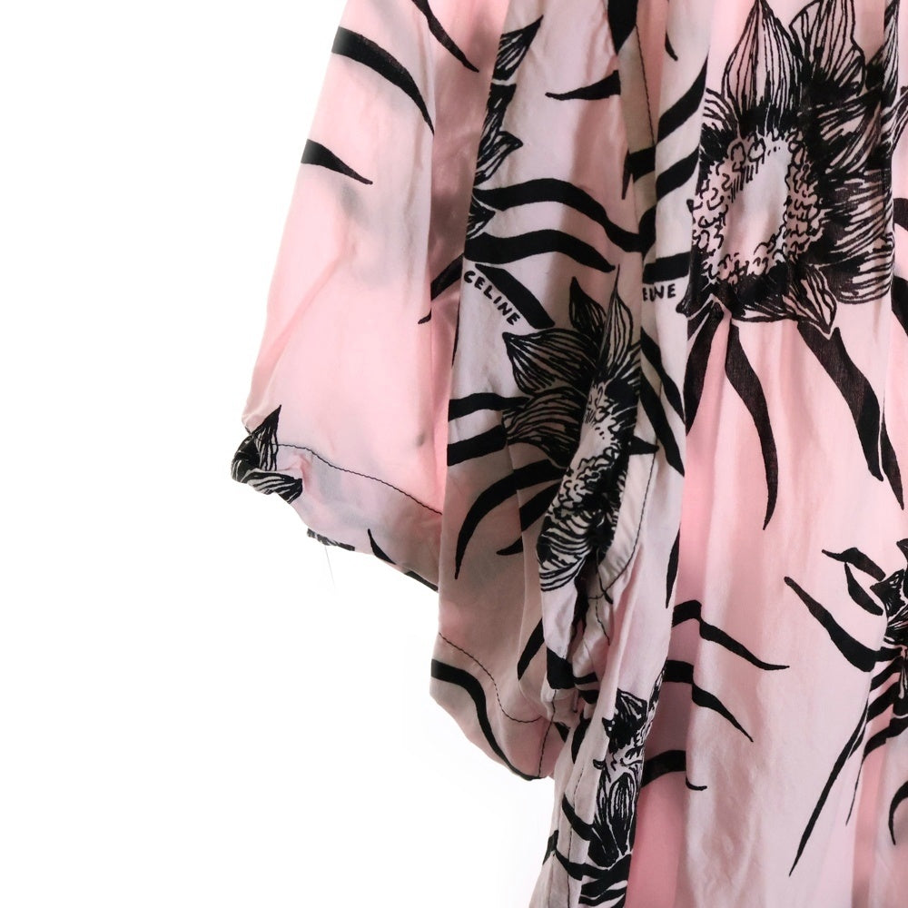 CELINE(セリーヌ) Loose Hawaiian Shirt 総柄ハワイアンシャツ 開襟半袖シャツ ピンク 2C672428M