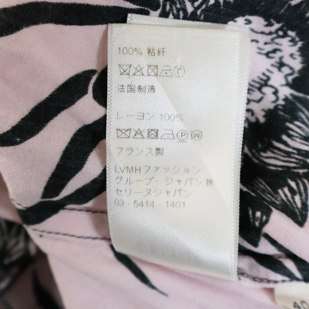 CELINE(セリーヌ) Loose Hawaiian Shirt 総柄ハワイアンシャツ 開襟半袖シャツ ピンク 2C672428M
