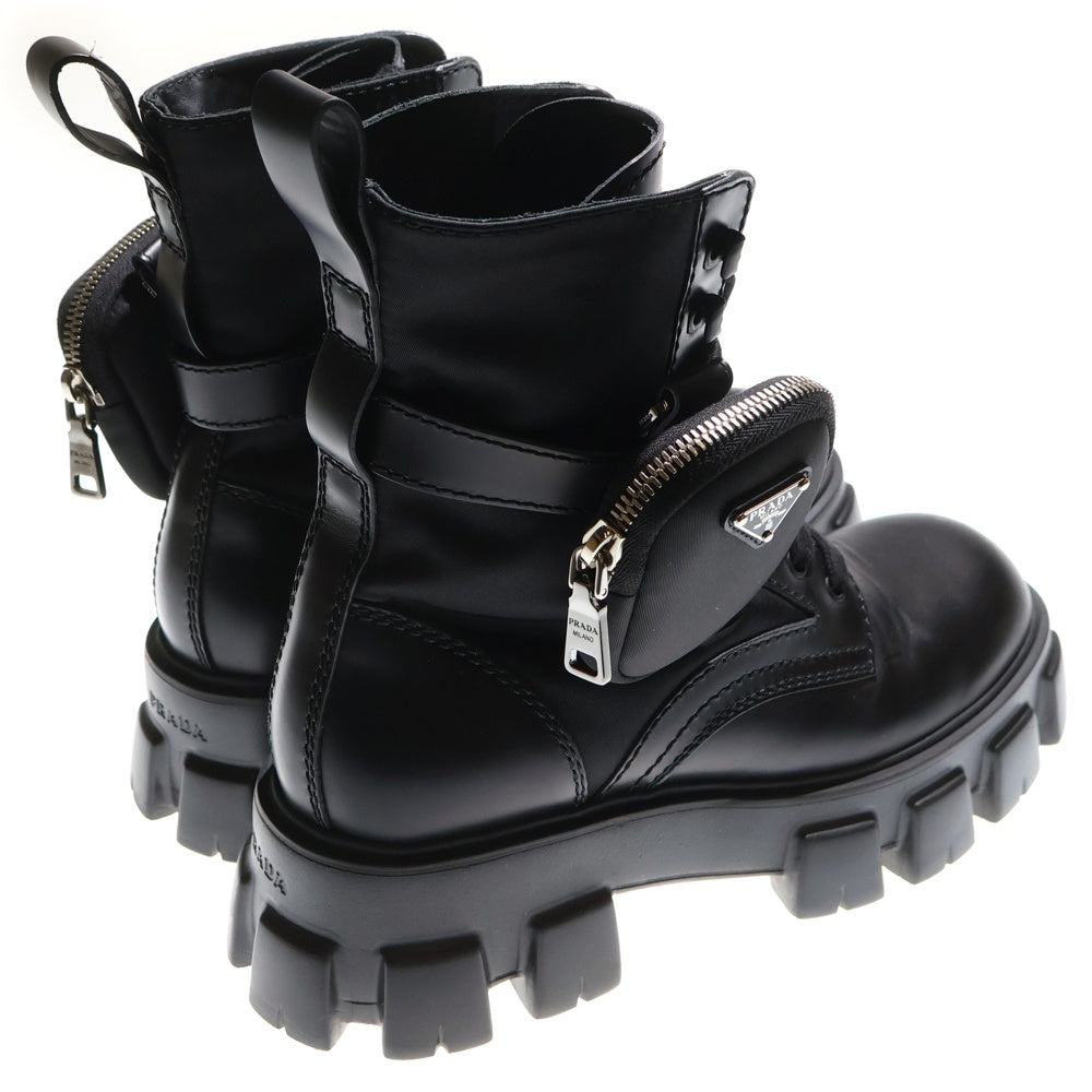 PRADA(プラダ) Monolith Combat Boots Re-Nylon モノリス リナイロン トライアングルロゴ ハイカットブーツ ブラック