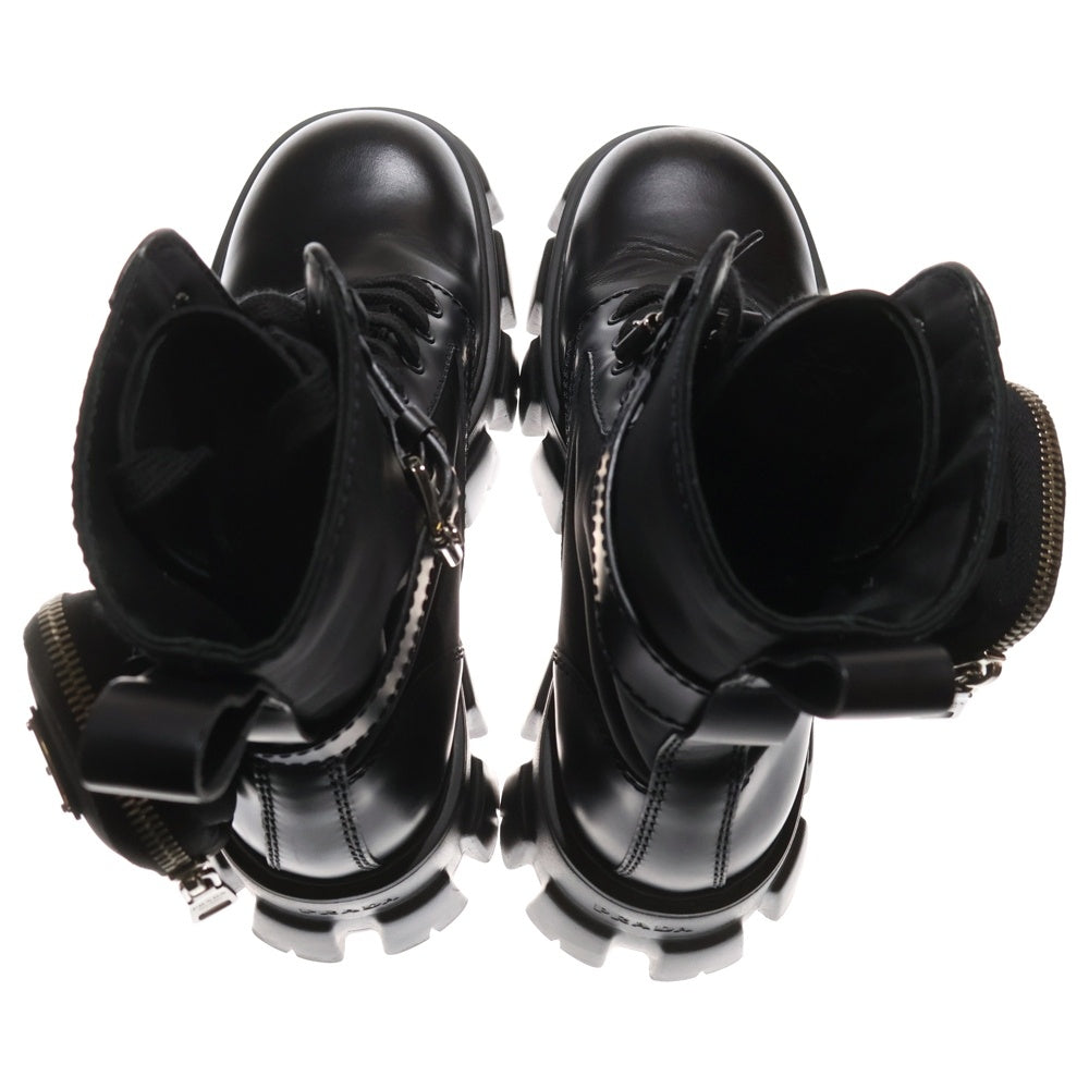 PRADA(プラダ) Monolith Combat Boots Re-Nylon モノリス リナイロン トライアングルロゴ ハイカットブーツ ブラック