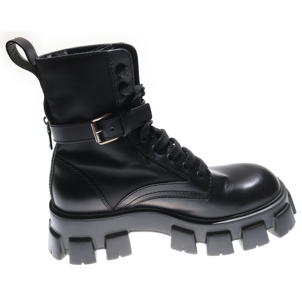 PRADA(プラダ) Monolith Combat Boots Re-Nylon モノリス リナイロン トライアングルロゴ ハイカットブーツ ブラック