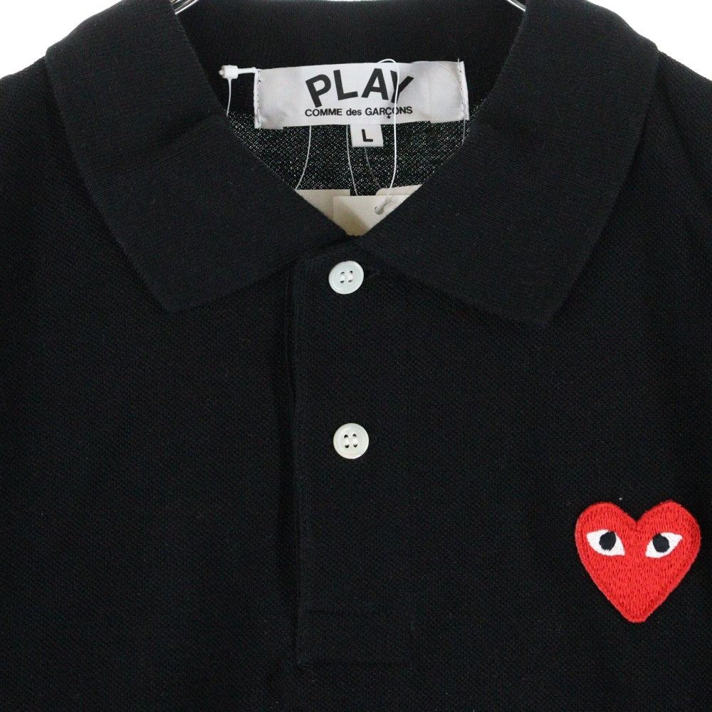 PLAY COMME des GARCONS(プレイコムデギャルソン) S/S Polo Shirt ロゴ刺繍 半袖ポロシャツ ブラック AZ-T005
