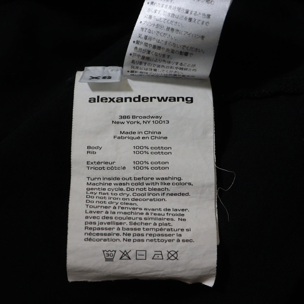 ALEXANDER WANG(アレキサンダーワン) Shrunken L/S Tee ロゴプリント長袖Tシャツ ロンT ブラック UCC2221526