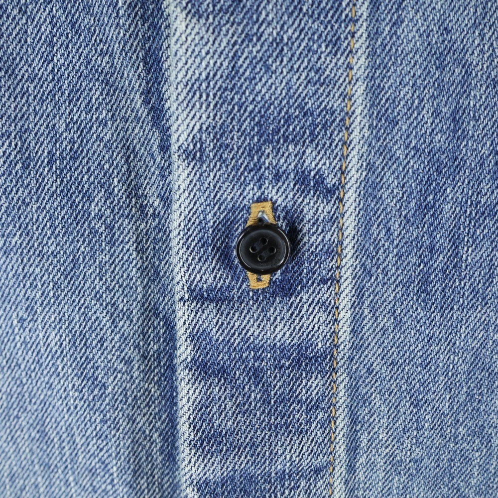 SAINT LAURENT PARIS(サンローランパリ) Cassandre Denim Shirt ロゴ刺繍 デニムシャツ デニムジャケット インディゴ 753029 Y07JA