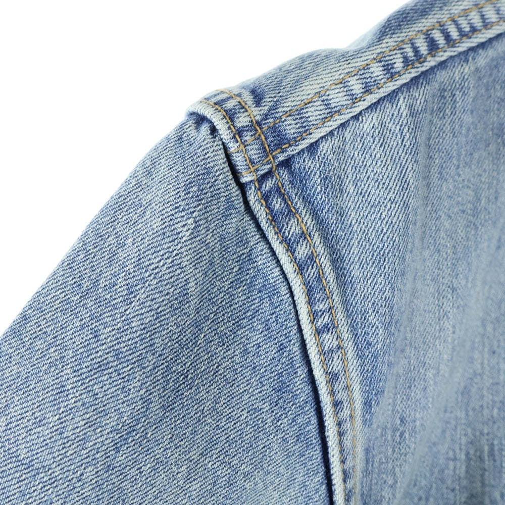 SAINT LAURENT PARIS(サンローランパリ) Cassandre Denim Shirt ロゴ刺繍 デニムシャツ デニムジャケット インディゴ 753029 Y07JA