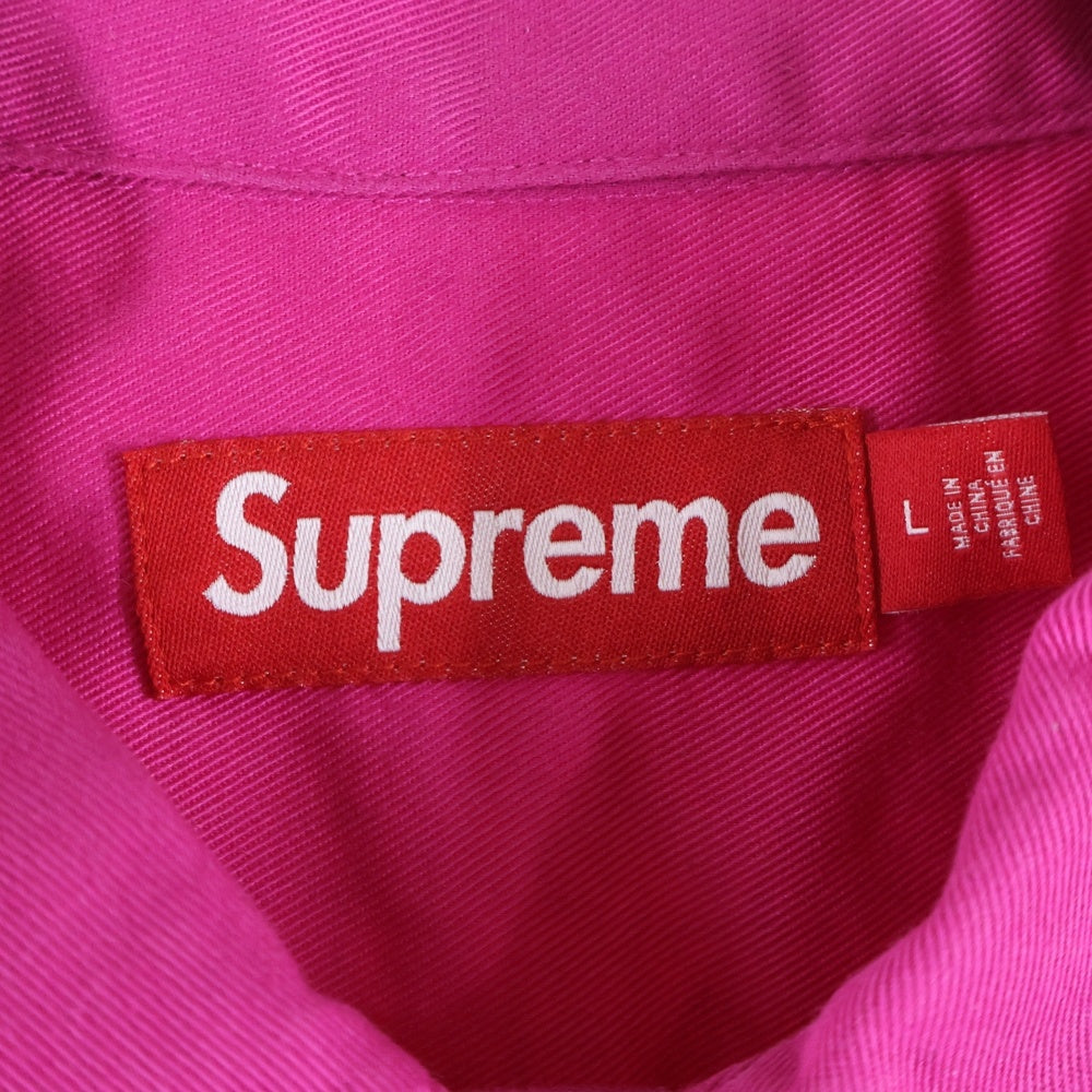 SUPREME(シュプリーム) 25SS Rhinestone Pin Up Work Shirt ラインストーンピンアップワーク 半袖シャツ ピンク