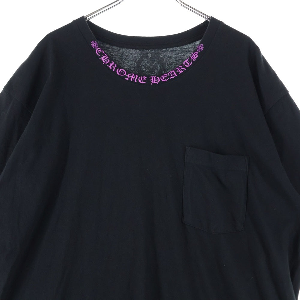 CHROME HEARTS(クロムハーツ) CH T-SHIRT ネックロゴ 半袖Tシャツ ブラック/パープル