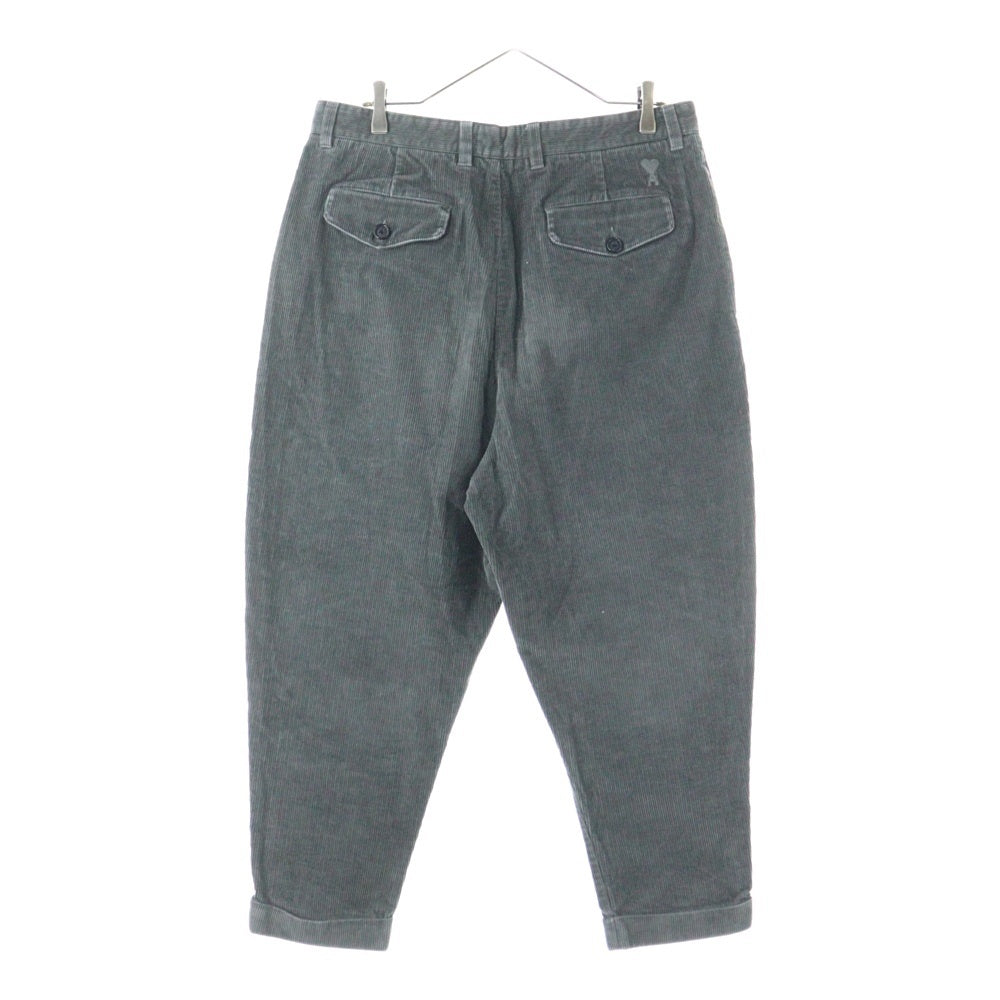 AMI Alexandre Mattiussi(アミアレクサンドルマテュッシ) Corduroy Trousers ハートロゴ刺繍 コーデュロイパンツ グレー H21HT617.449