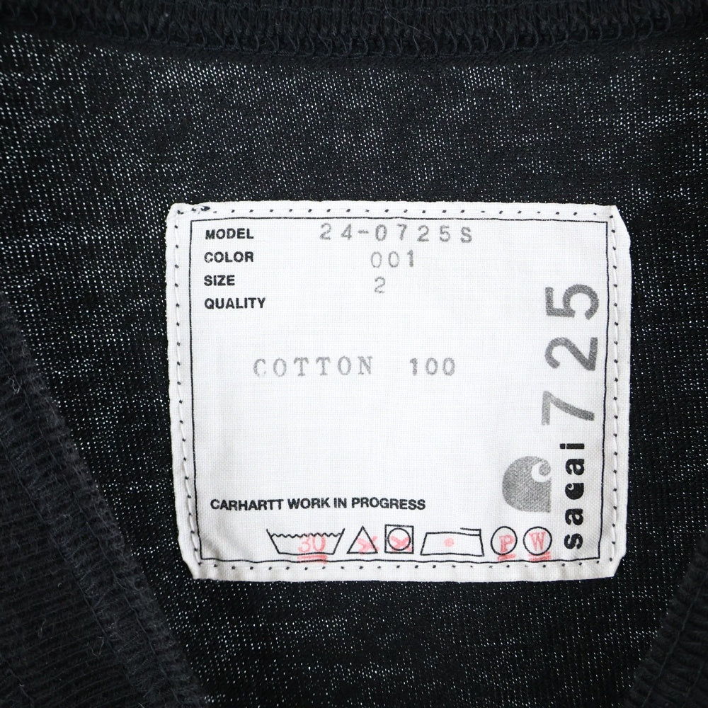 CARHARTT(カーハート) 24SS ×sacai T-Shirt サカイ 半袖Tシャツ ブラック 24-0725S