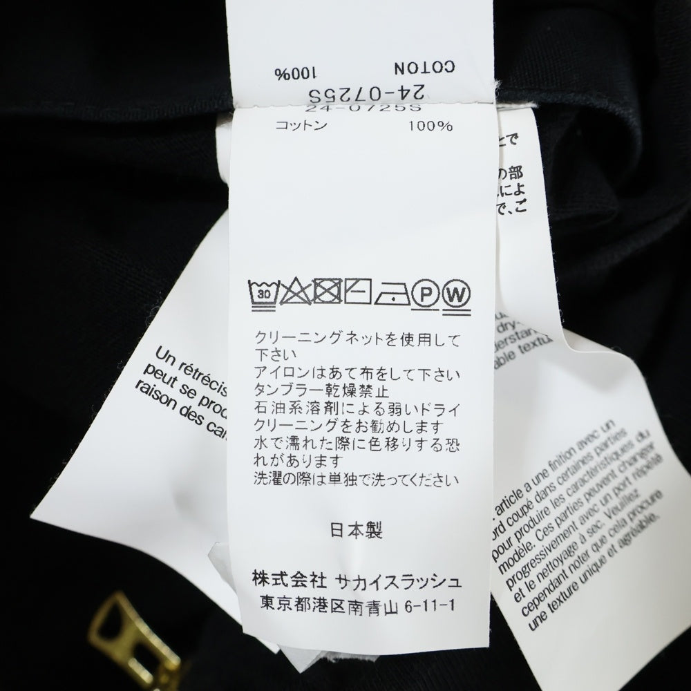 CARHARTT(カーハート) 24SS ×sacai T-Shirt サカイ 半袖Tシャツ ブラック 24-0725S