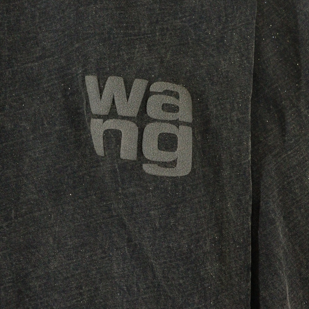 ALEXANDER WANG(アレキサンダーワン) Logo Embossed Crewneck T-Shirt ラメ加工 長袖Tシャツ グレー 4CC3231413