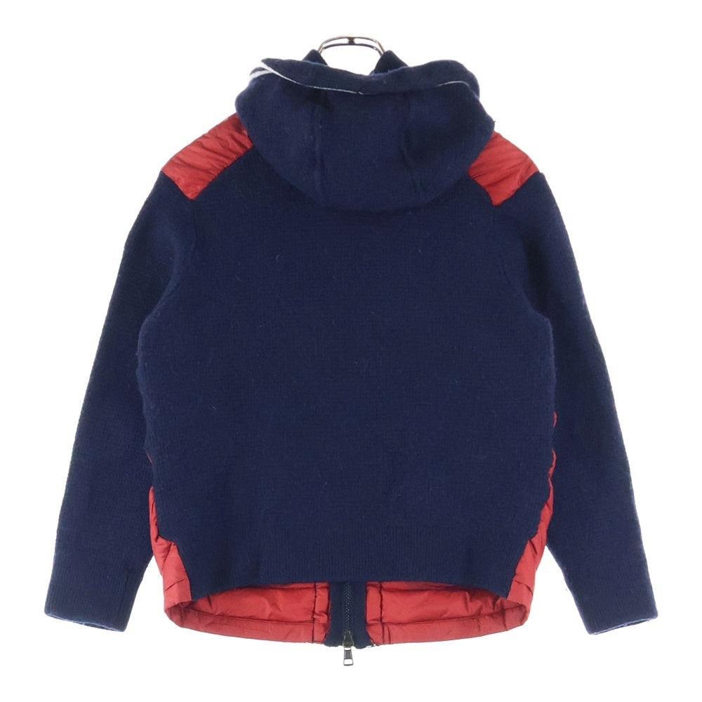 MONCLER(モンクレール) MAGLIONE TRICOT CARDIGAN ダウン切替 ジップアップニットパーカー フーディー レッド 420919404000 97338