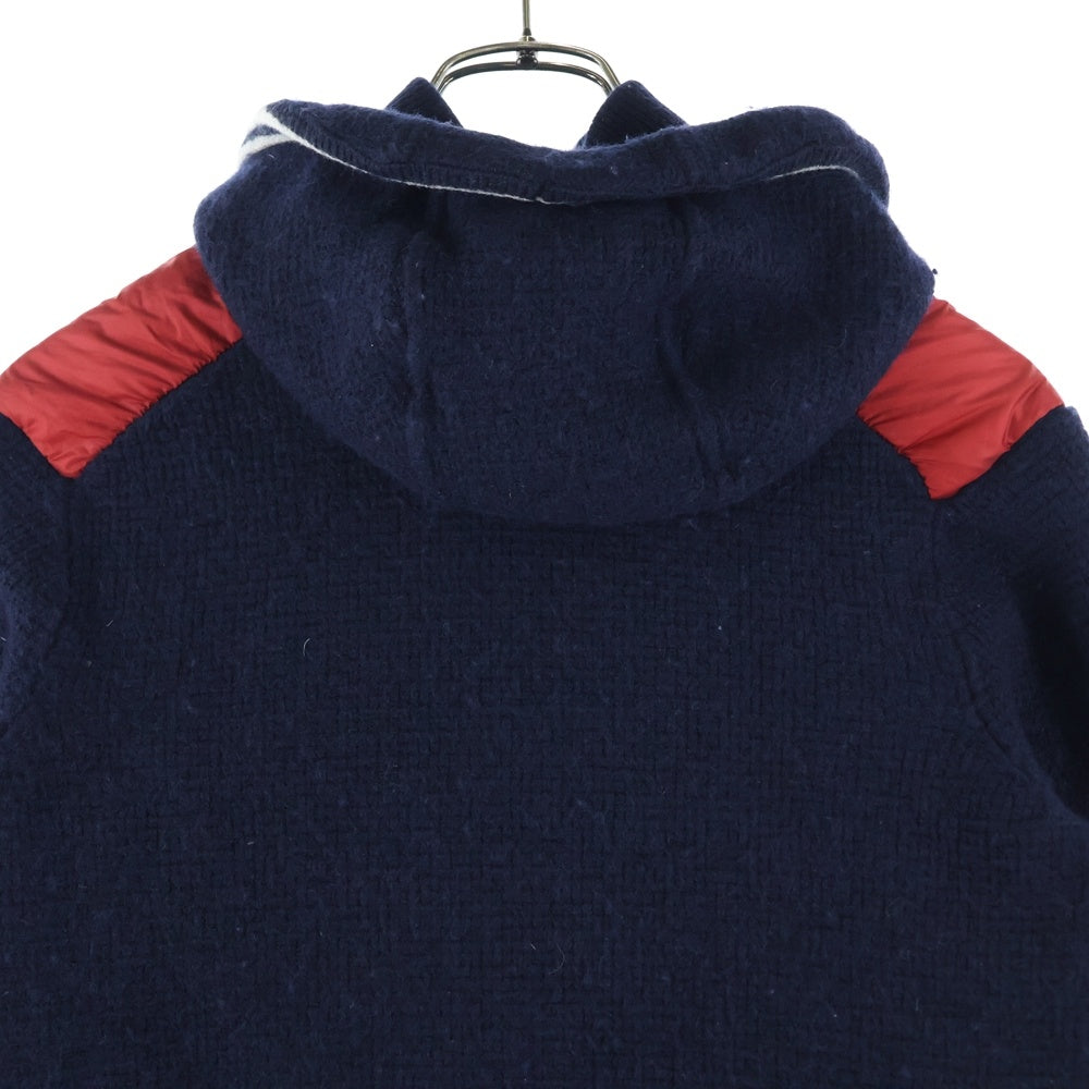 MONCLER(モンクレール) MAGLIONE TRICOT CARDIGAN ダウン切替 ジップアップニットパーカー フーディー レッド 420919404000 97338