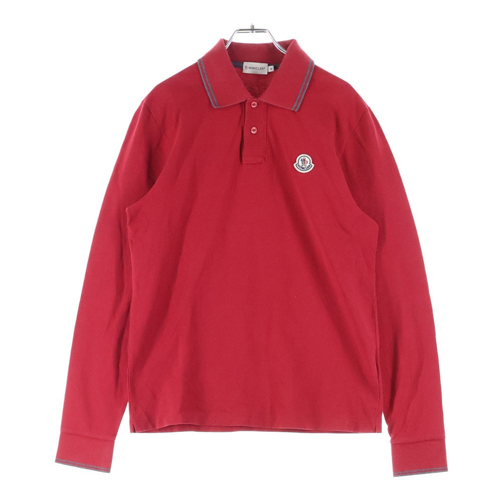 MONCLER(モンクレール) MAGLIA POLO MANICA LUNGA ロゴワッペン 長袖ポロシャツ レッド