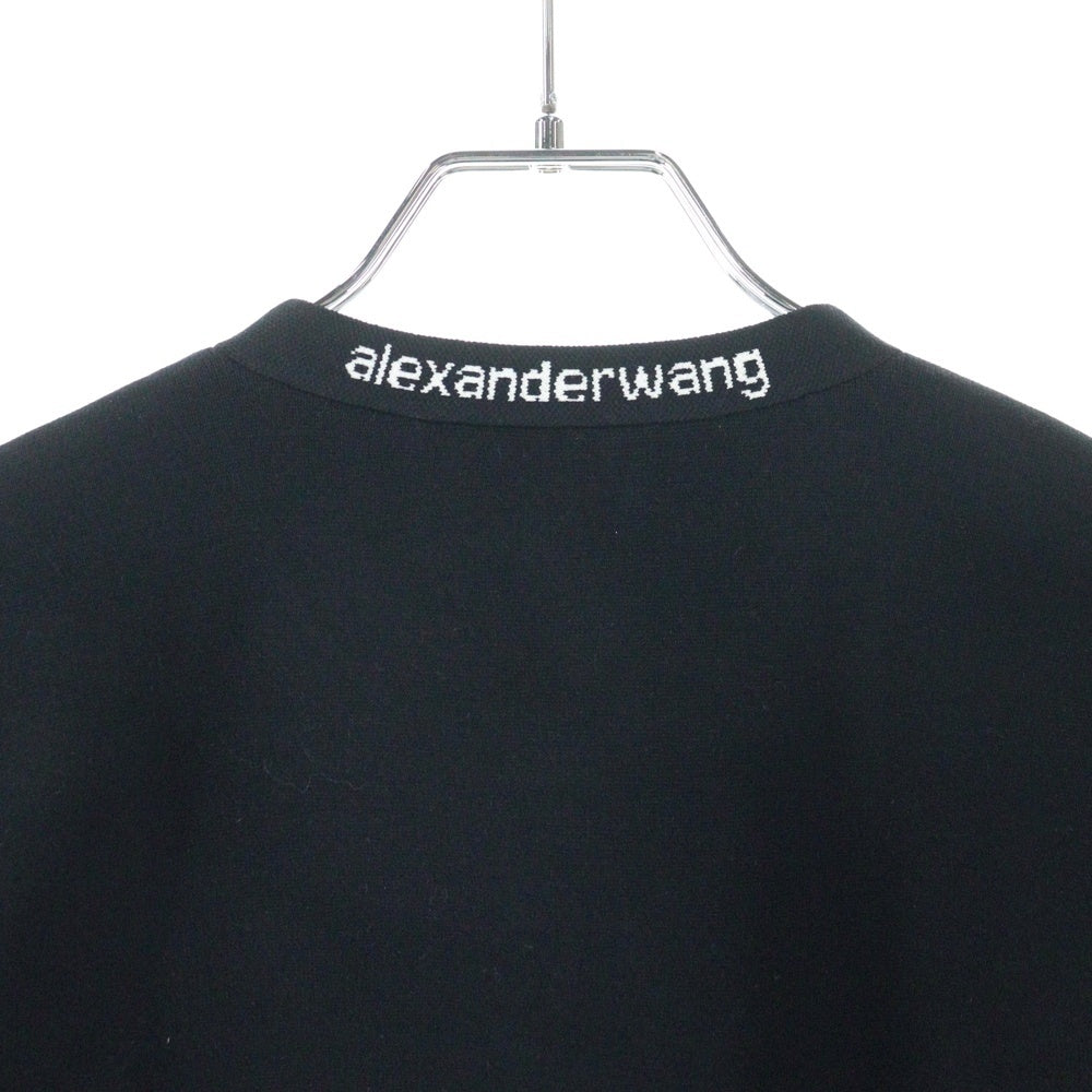 ALEXANDER WANG(アレキサンダーワン) Cropped Cardigan クロップド ニットカーディガン ブラック レディース 4KC2213076