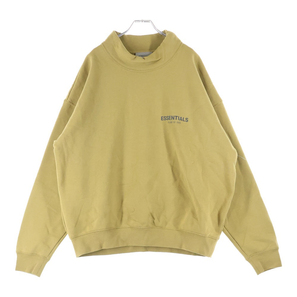 FEAR OF GOD ESSENTIALS(フィアオブゴッド エッセンシャルズ) MOCK NECK SWEATSHIRT リフレクターロゴ モックネックスウェットトレーナー マスタード