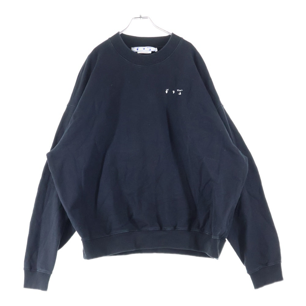 OFF-WHITE(オフホワイト) Sweatshirt オーバーサイズ クルーネックスウェットトレーナー ブラック OMBA054C99FLE001