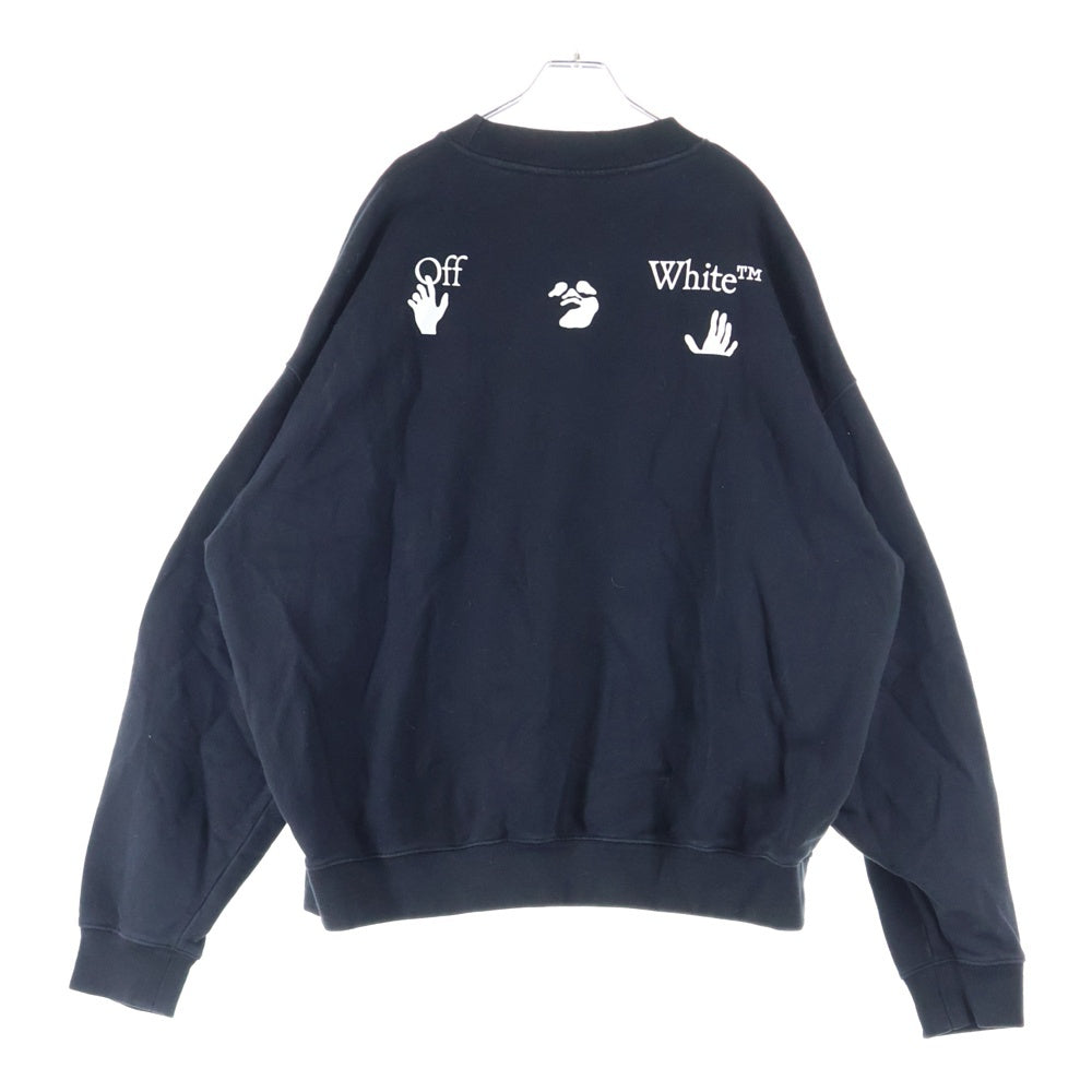 OFF-WHITE(オフホワイト) Sweatshirt オーバーサイズ クルーネックスウェットトレーナー ブラック OMBA054C99FLE001