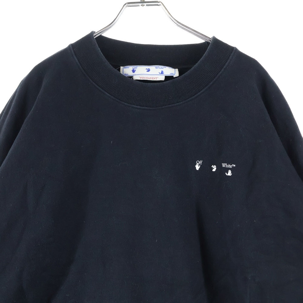 OFF-WHITE(オフホワイト) Sweatshirt オーバーサイズ クルーネックスウェットトレーナー ブラック OMBA054C99FLE001