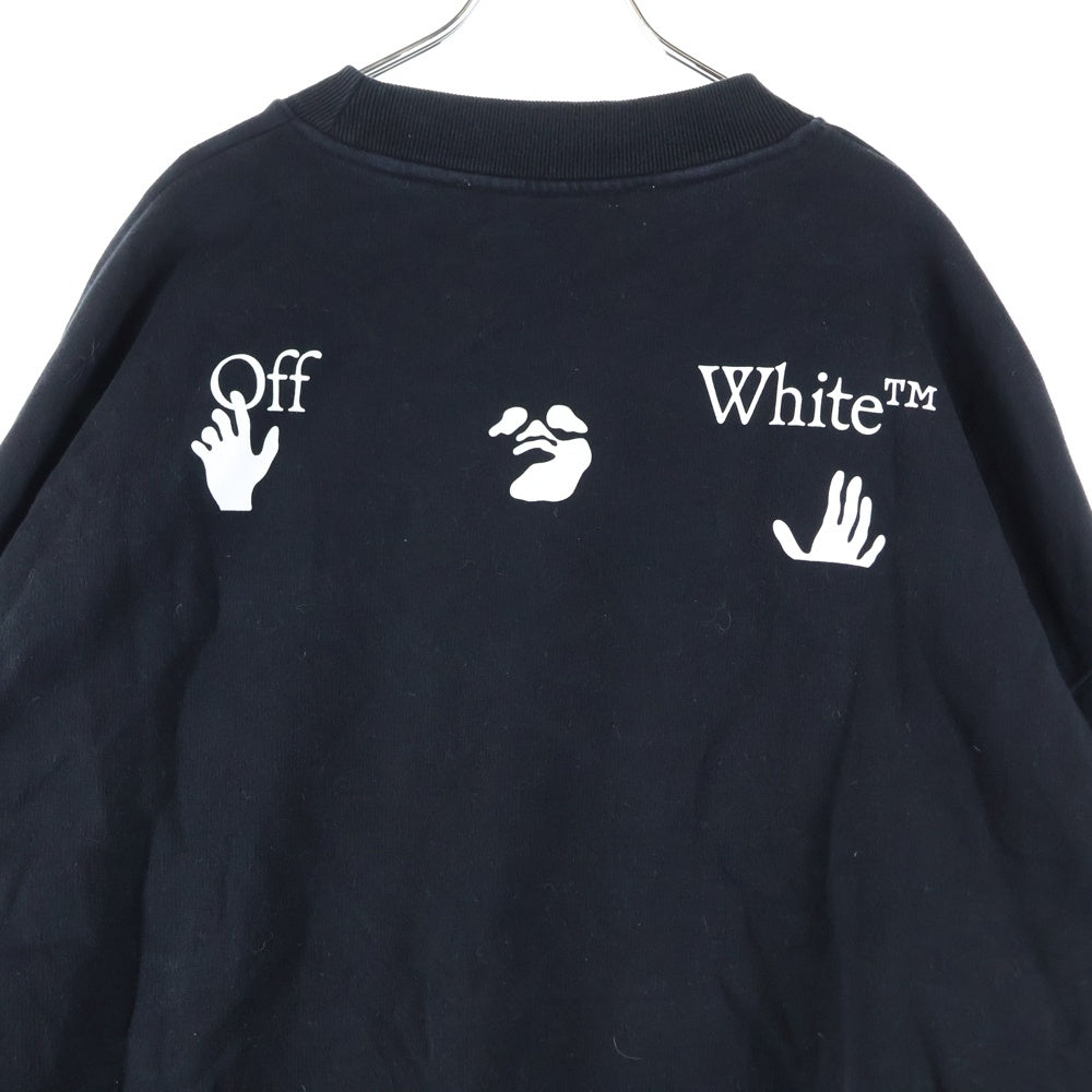 OFF-WHITE(オフホワイト) Sweatshirt オーバーサイズ クルーネックスウェットトレーナー ブラック OMBA054C99FLE001