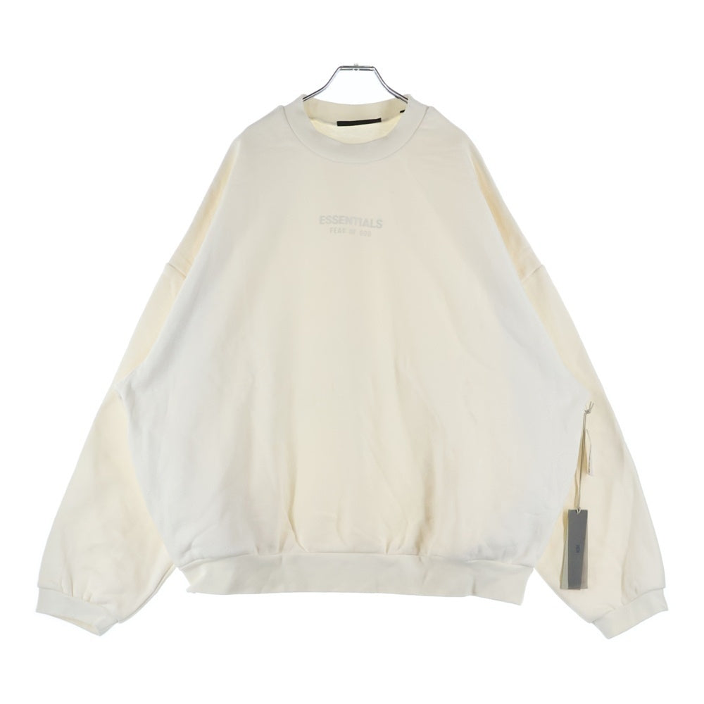 FEAR OF GOD ESSENTIALS(フィアオブゴッド エッセンシャルズ) SWEATSHIRT ラバーロゴ クルーネックスウェットトレーナー ホワイト